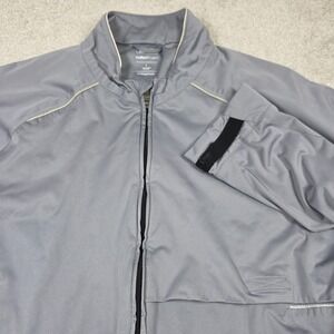 Adidas Golf Jacket Mens L Gray Clima Proof Storm Soft-Shell Full Zip Long Sleeve